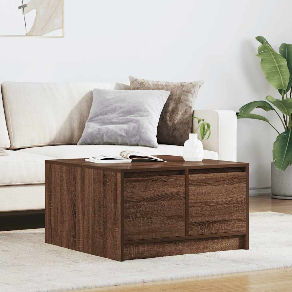 Couchtisch mit Schubladen Braun Eichen-Optik 70,5x70x40 cm