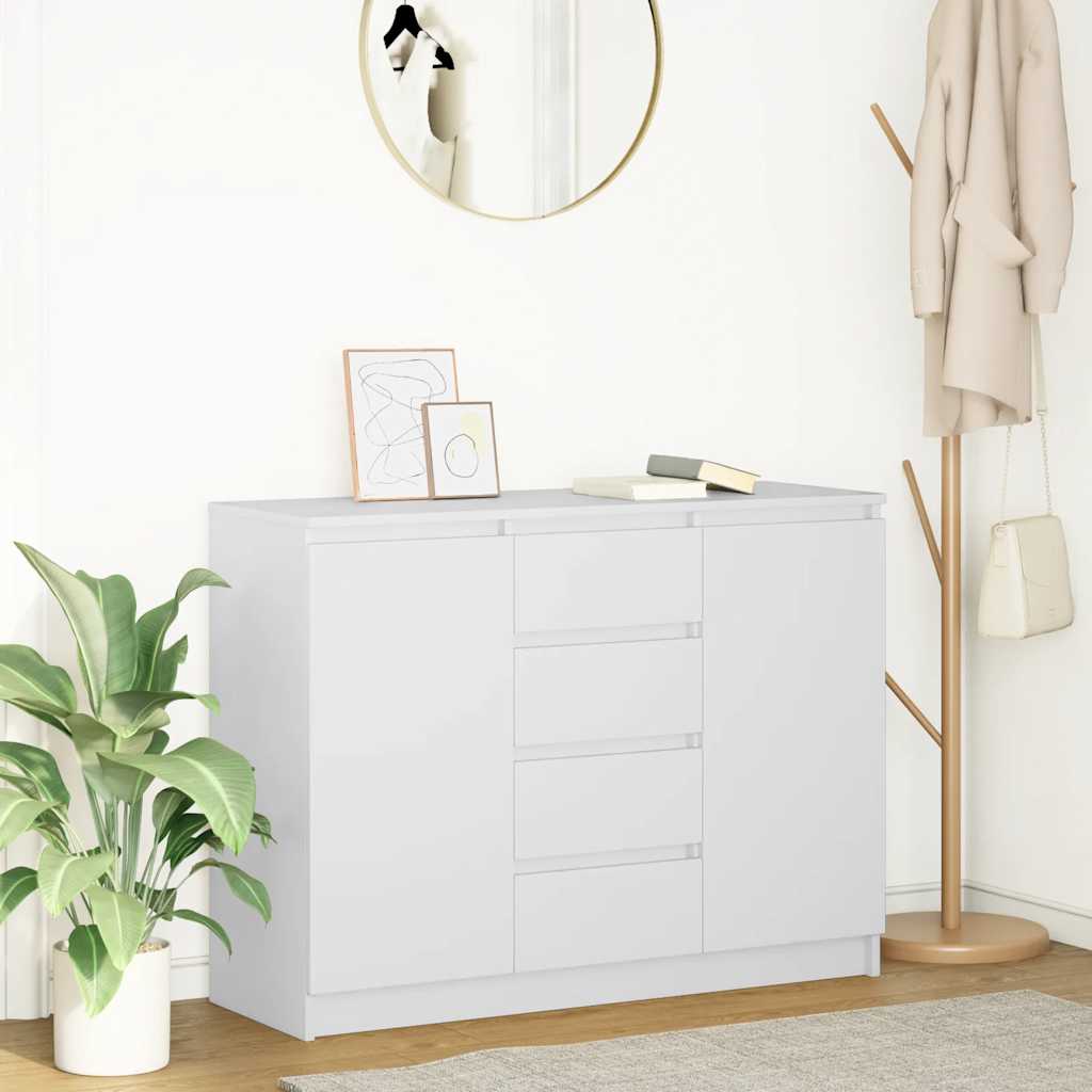 Sideboard mit Schubladen Weiß 100,5x35x76 cm Holzwerkstoff