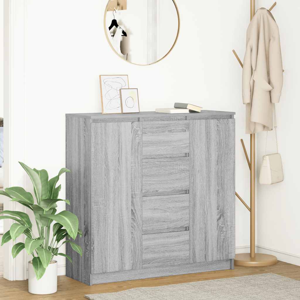 Sideboard mit Schubladen Grau Sonoma 100,5x35x98,5 cm