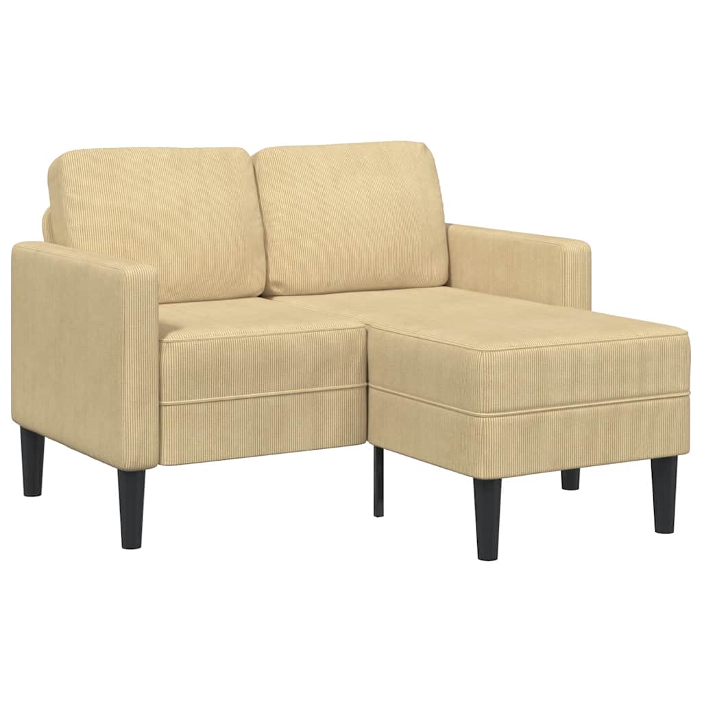 2-Sitzer-Sofa mit Chaiselongue L-Form Graugrün 125 cm Leinen