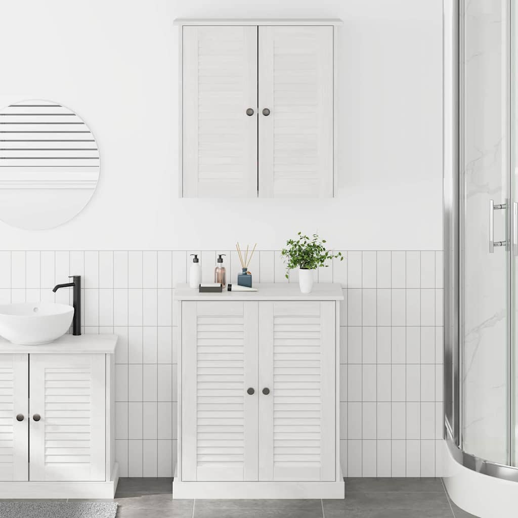 Badezimmermöbel-Set 2 Stk. Weiß und Antikweiß 67,5 x 34 x 80 cm