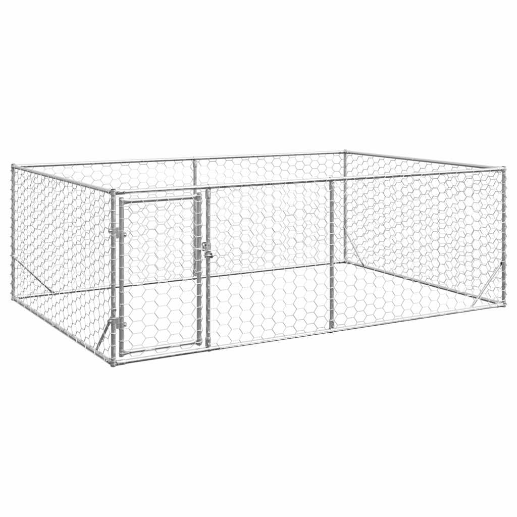 Outdoor-Hundezwinger mit Tür 3x2x1 m Verzinkter Stahl