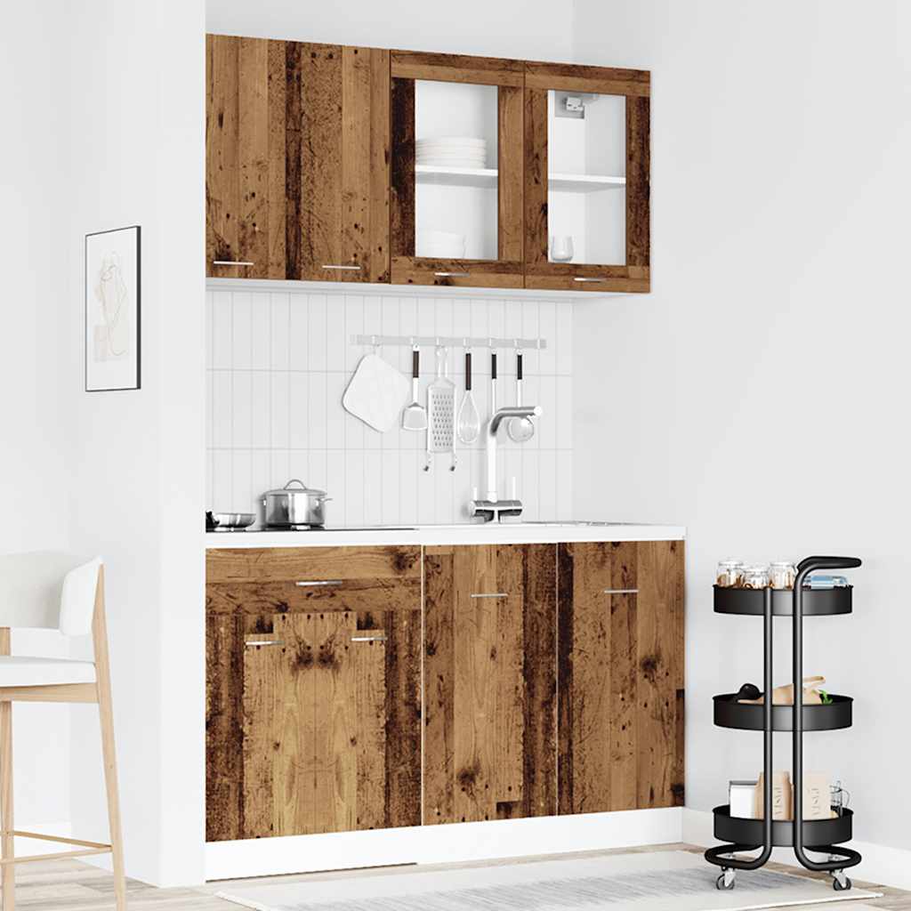 4-tlg. Küchenschrank-Set Lyon Altholz-Optik Holzwerkstoff