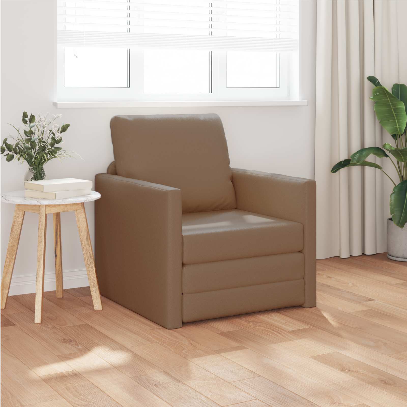 Schlafsofa Cappuccino 74 x 77 x 81 cm Kunstleder