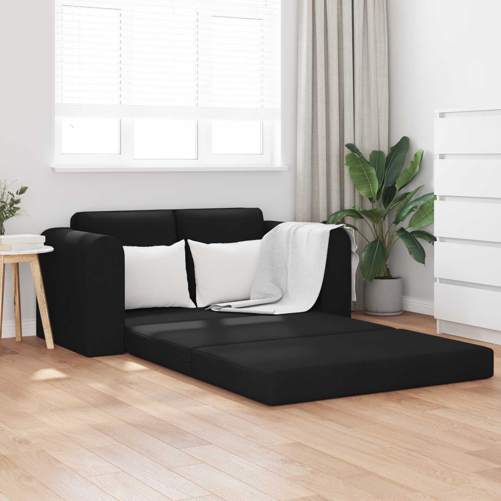Schlafsofa Schwarz 148 x 71 x 83 cm Stoff
