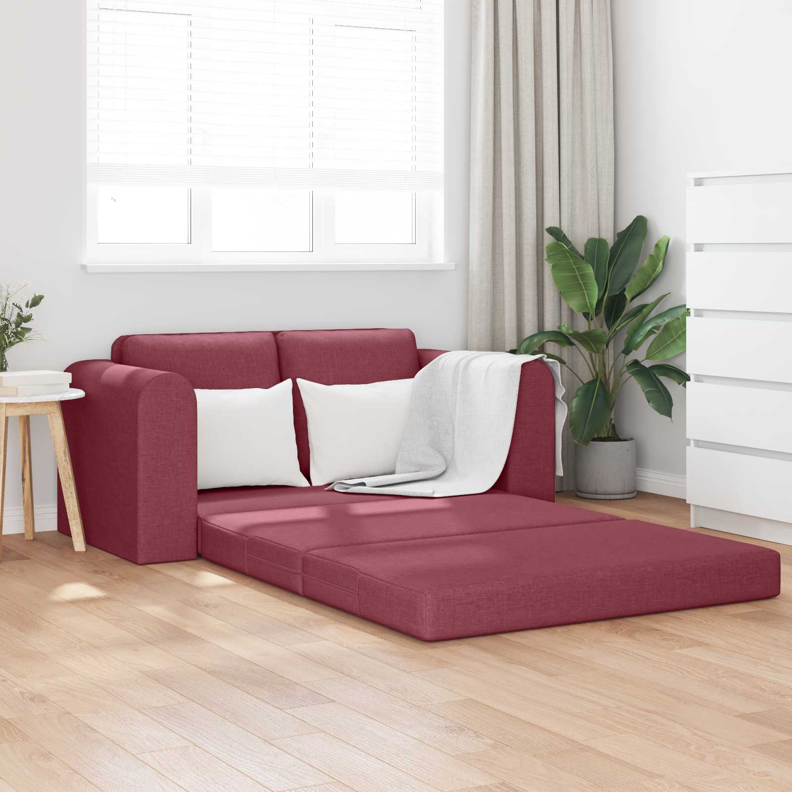 Schlafsofa Weinrot 148 x 71 x 83 cm Stoff