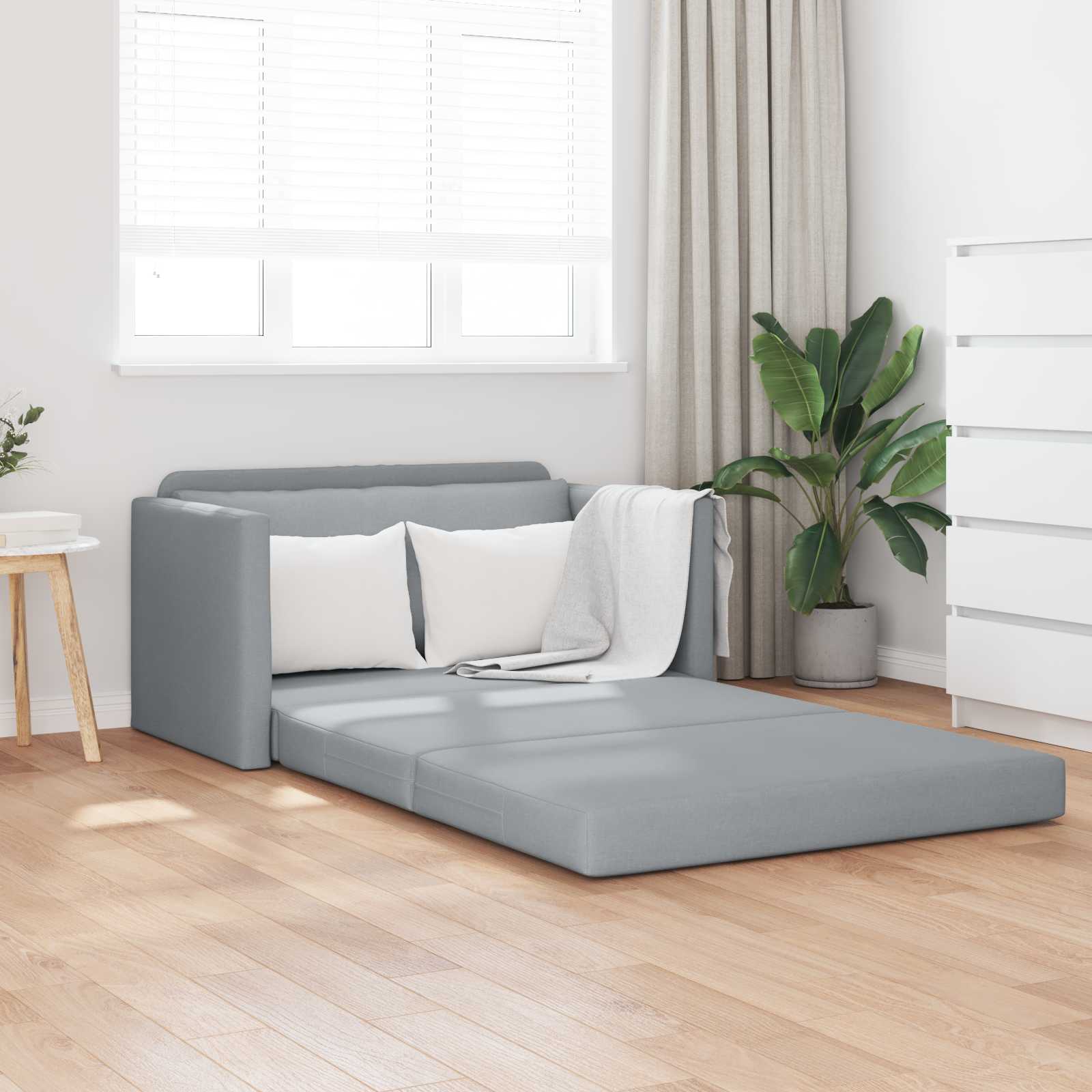 Schlafsofa Hellgrau 124 x 71 x 78 cm Stoff