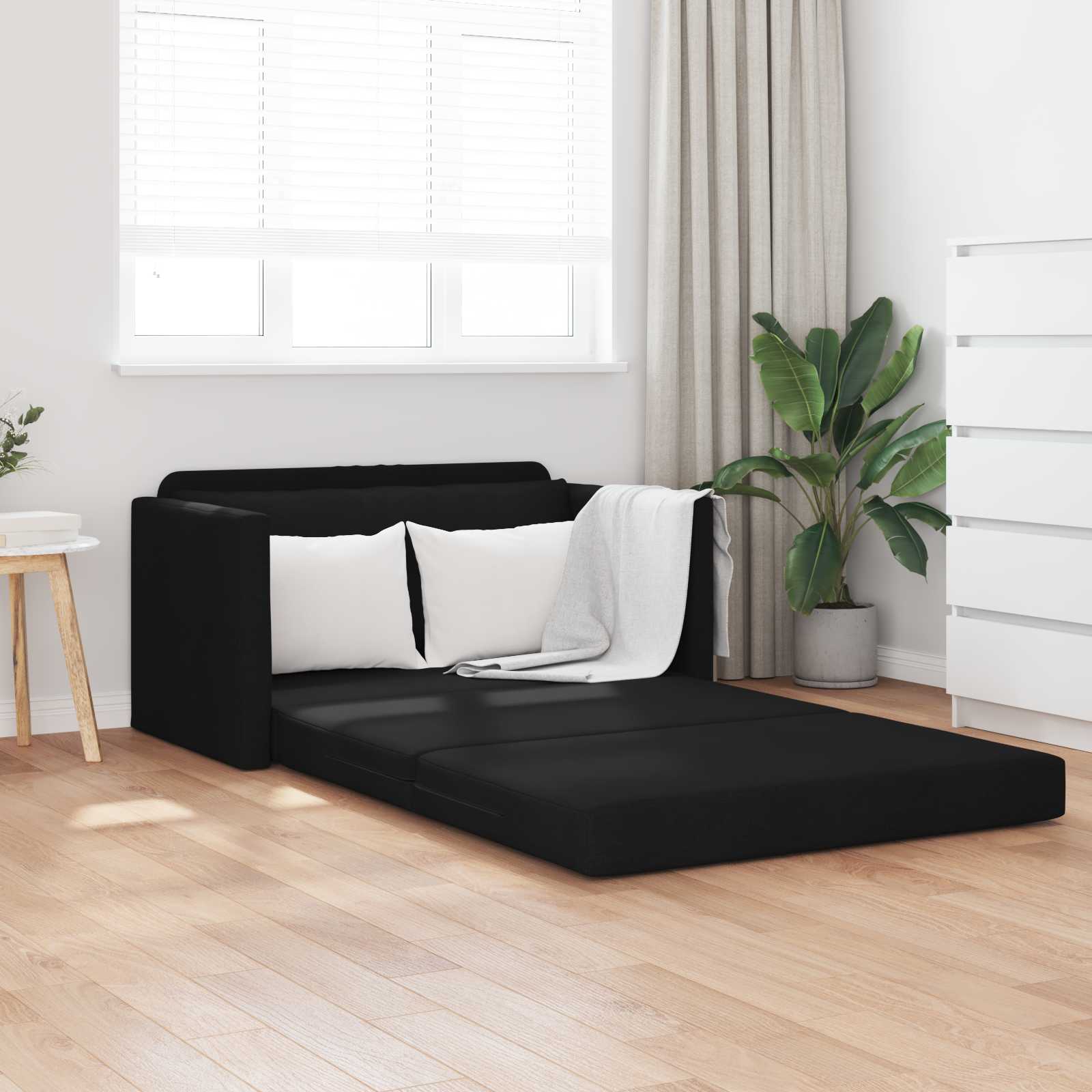 Schlafsofa Schwarz 124 x 71 x 78 cm Stoff
