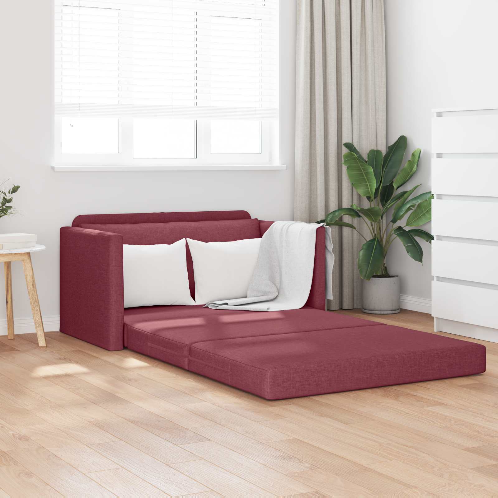Schlafsofa Weinrot 124 x 71 x 78 cm Stoff