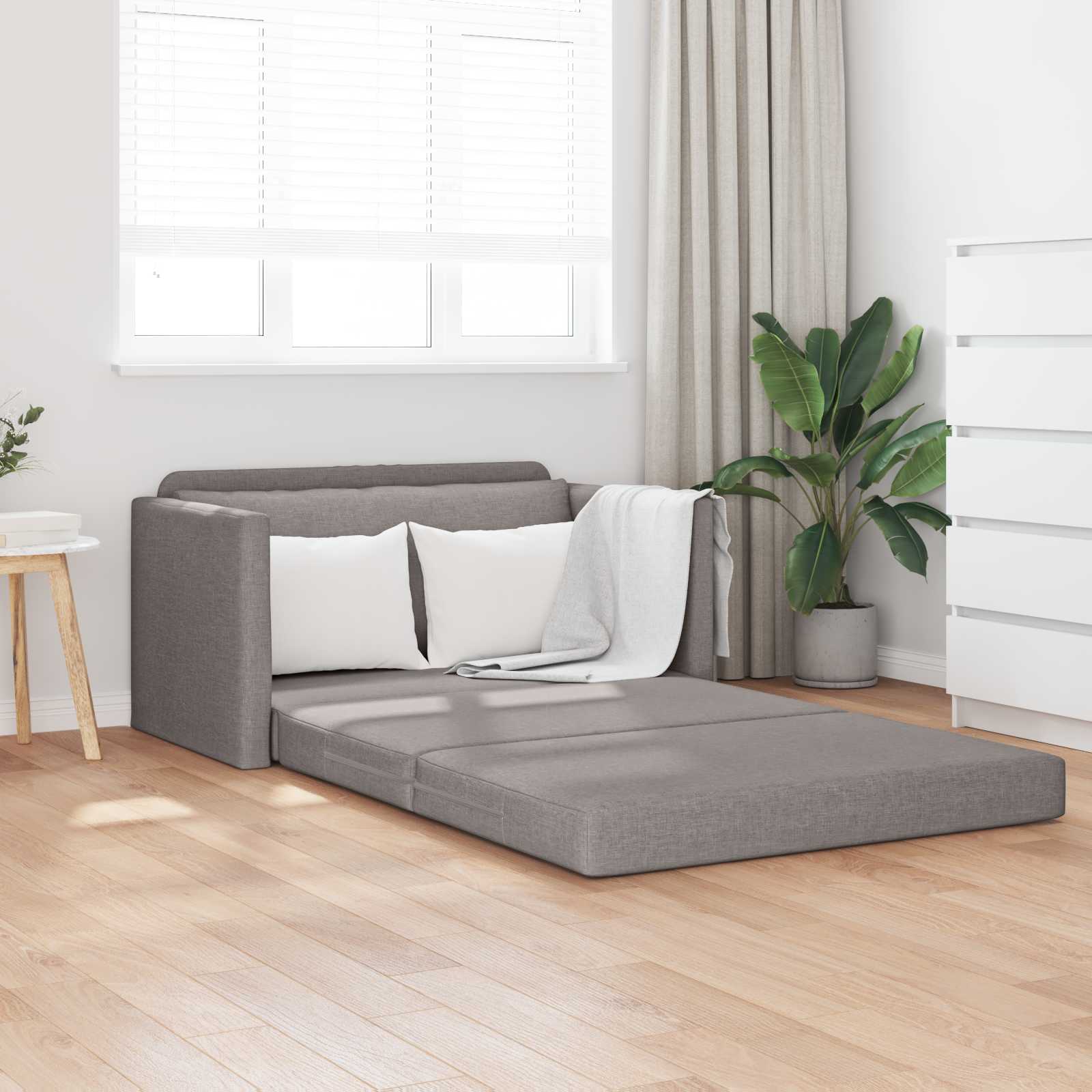 Schlafsofa Taupe 124 x 71 x 78 cm Stoff