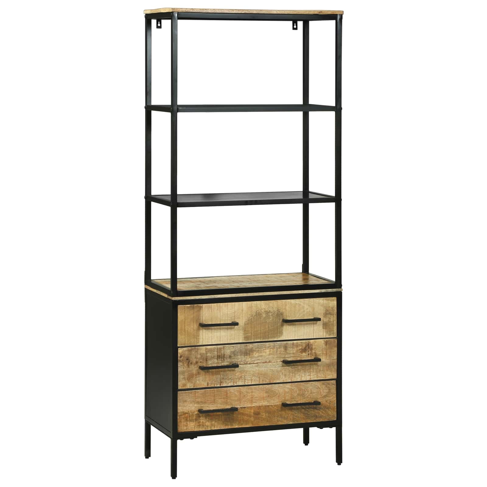 Highboard Braun 70 x 35 x 180 cm Massivholz Mango