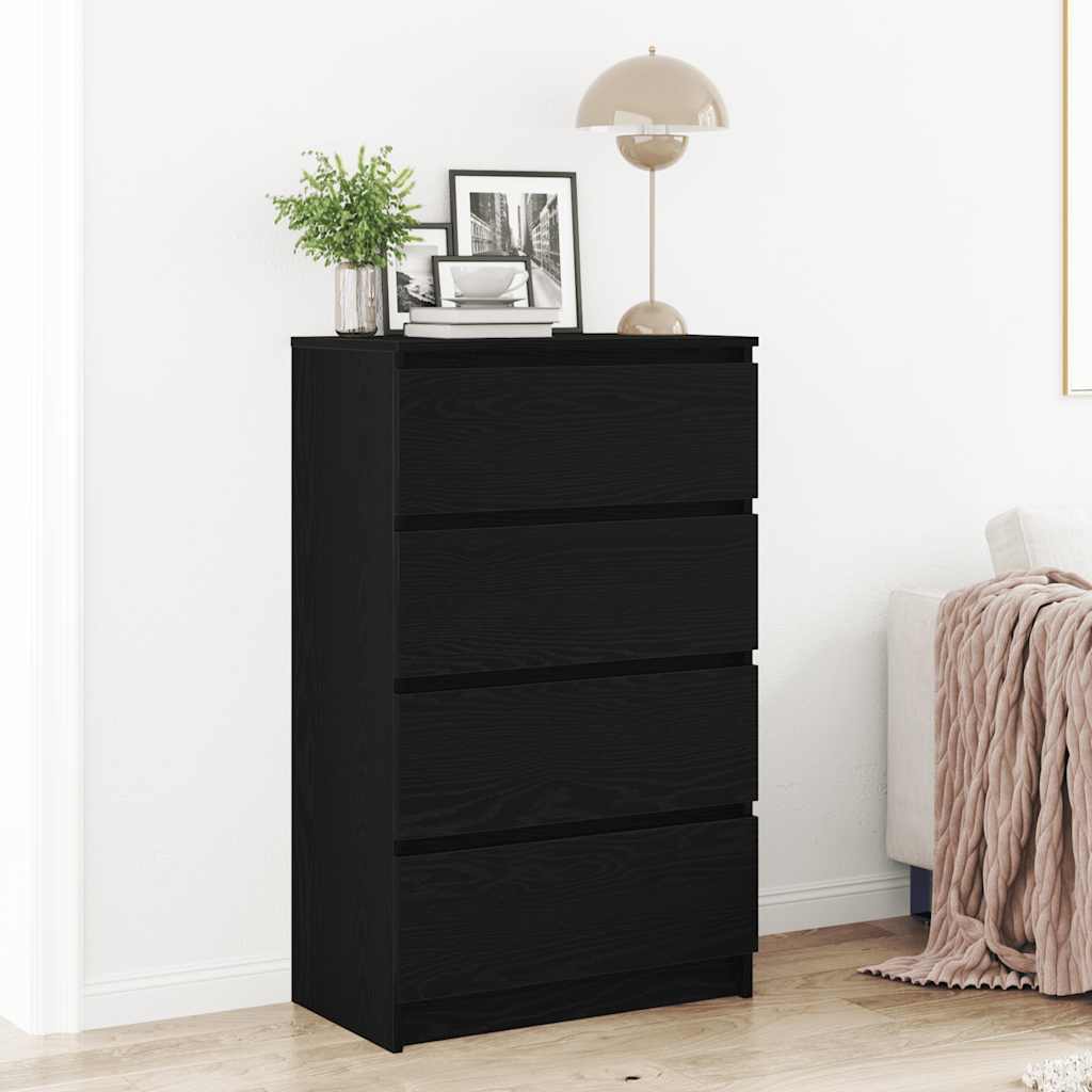Sideboard Schwarz Eichen-Optik 60x35x98,5 cm Holzwerkstoff