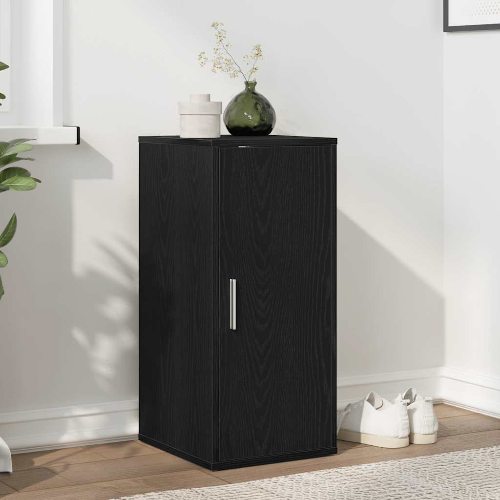 Schuhschrank Schwarz Eichen-Optik 32x35x70 cm Holzwerkstoff