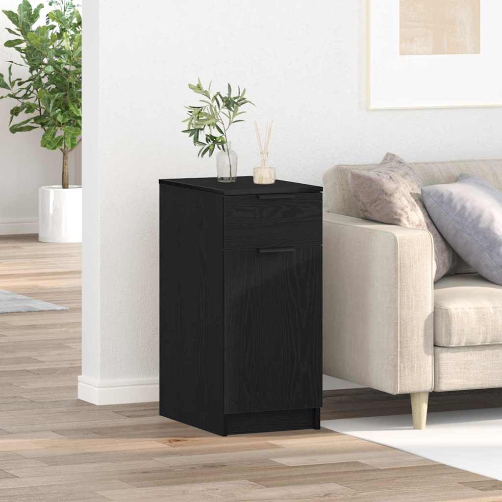 Büroschrank 33 x 50 x 75 cm Holzwerkstoff Schwarz Eichen-Optik
