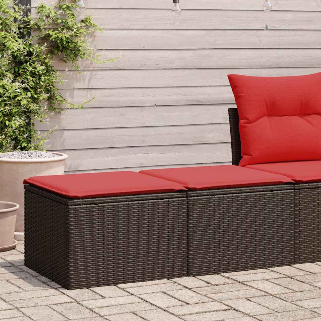 2-tlg. Garten-Sofagarnitur mit Kissen Braun Poly Rattan Akazie