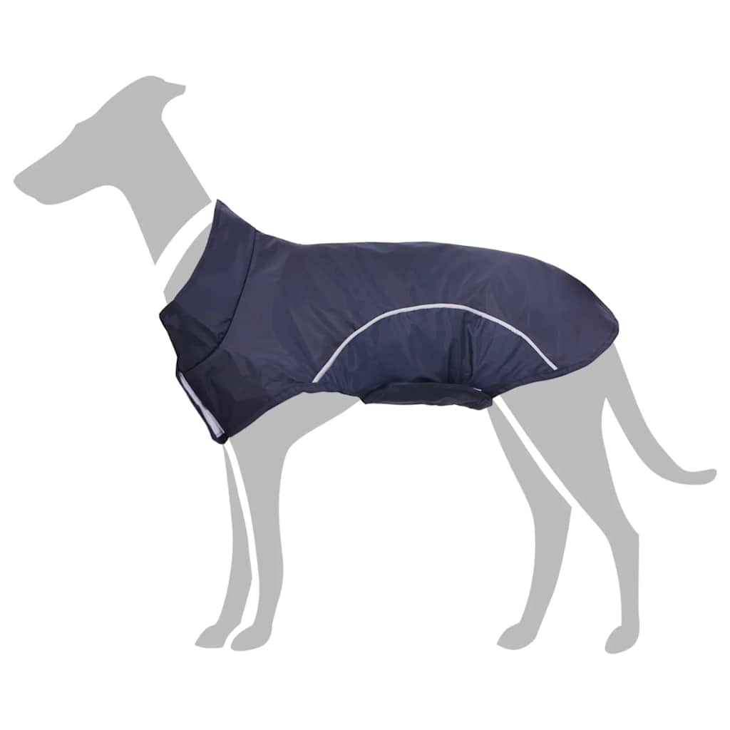 Hunde Regenmantel mit Reflexstreifen Polyester Marineblau XXS