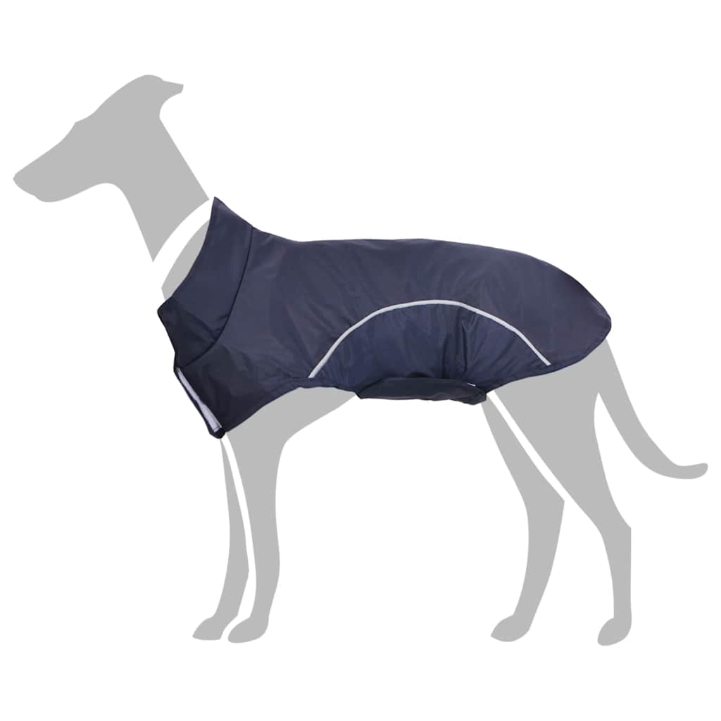 Hunde Regenmantel mit Reflexstreifen Polyester Marineblau XS