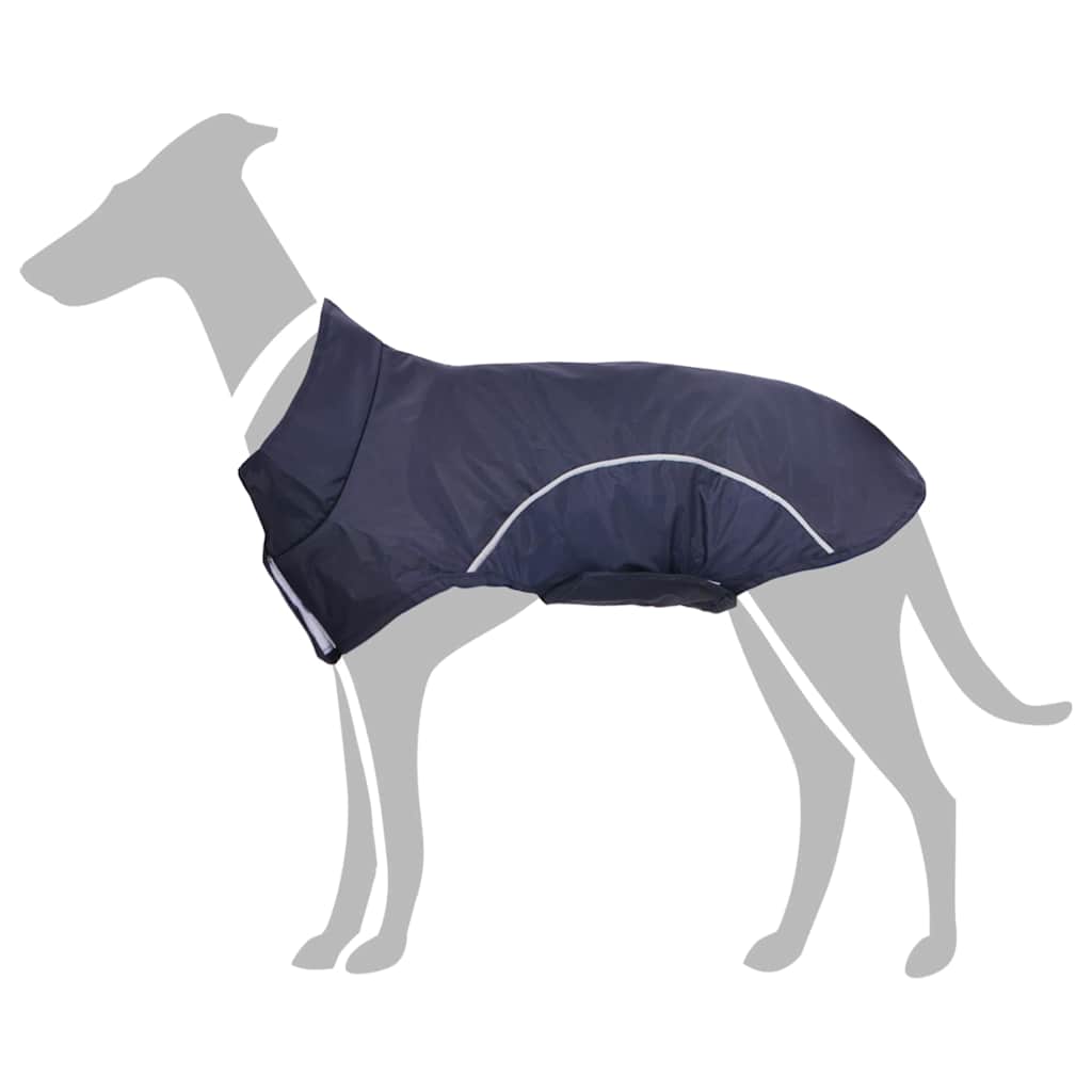 Hunde Regenmantel mit Reflexstreifen Polyester Marineblau L