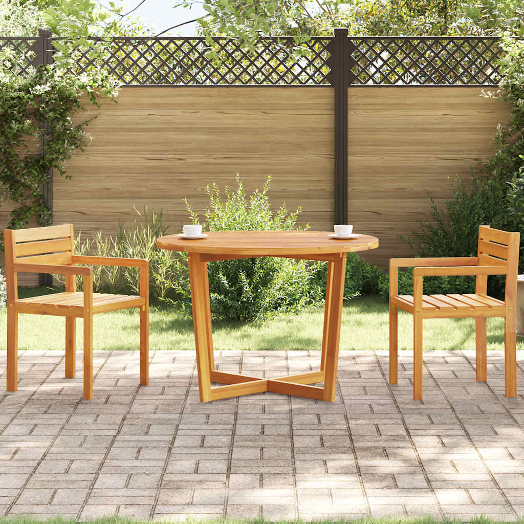 Garten-Esstisch Rund Ø110x75 cm Massivholz Akazie