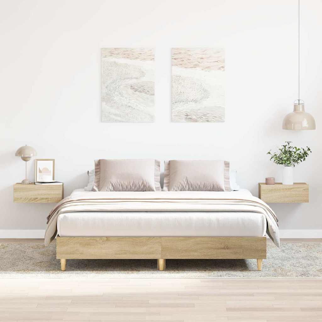 Bettgestell ohne Matratze Sonoma-Eiche 150x200 cm Holzwerkstoff
