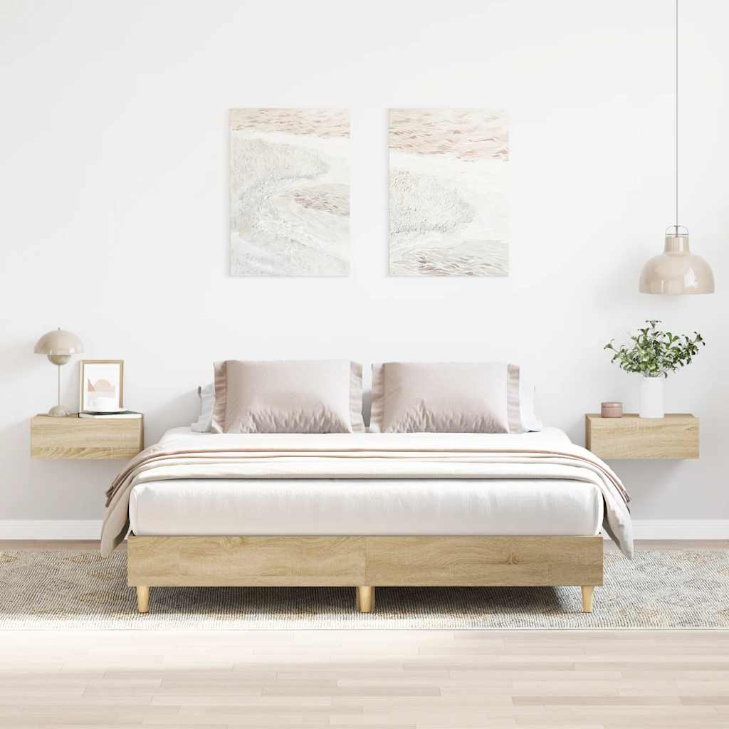 Bettgestell ohne Matratze Sonoma-Eiche 140x200 cm Holzwerkstoff