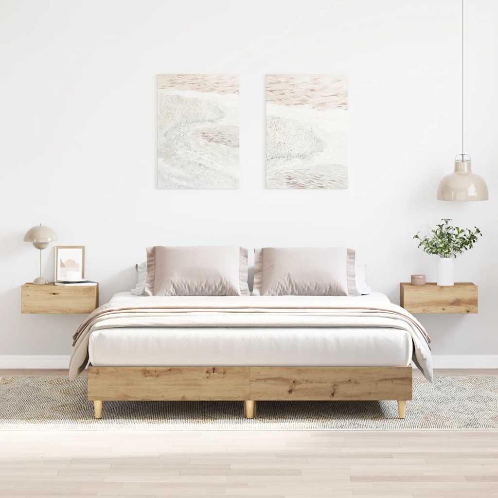 Bettgestell ohne Matratze Artisan-Eiche 140x200cm Holzwerkstoff