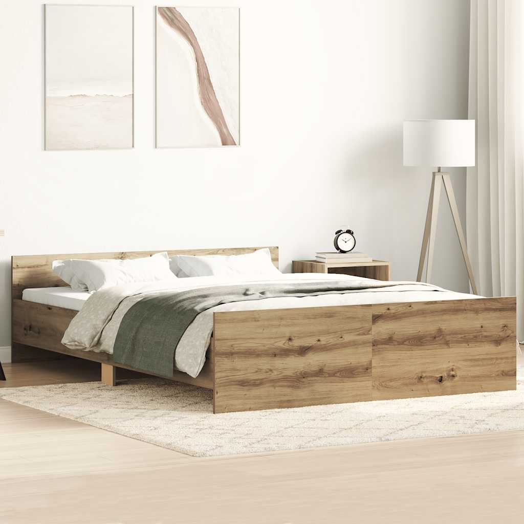 Bettgestell ohne Matratze Artisan-Eiche 150x200cm Holzwerkstoff