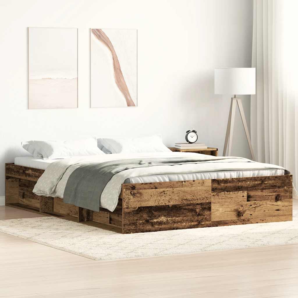 Bettgestell ohne Matratze Altholz-Optik 160x200cm Holzwerkstoff
