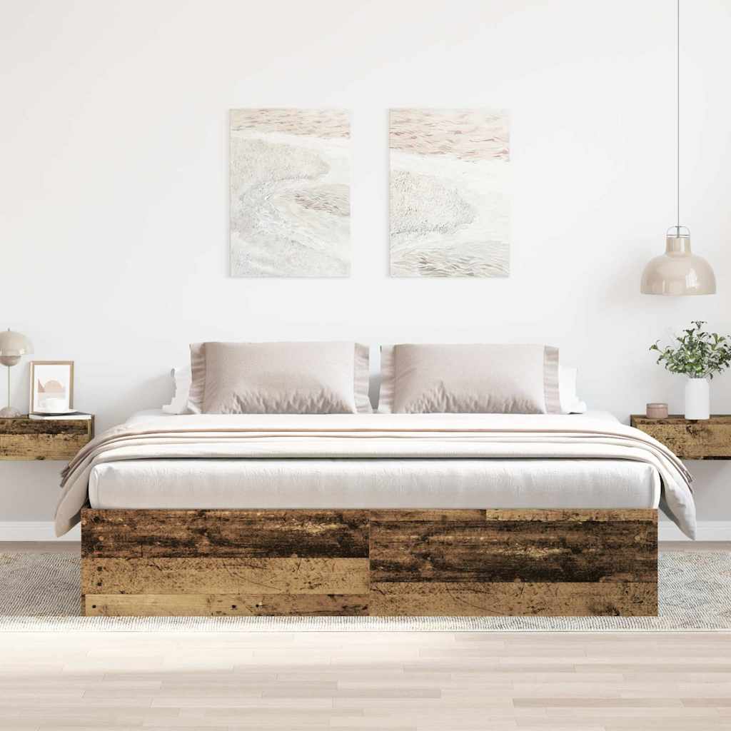 Bettgestell ohne Matratze Altholz-Optik 180x200cm Holzwerkstoff
