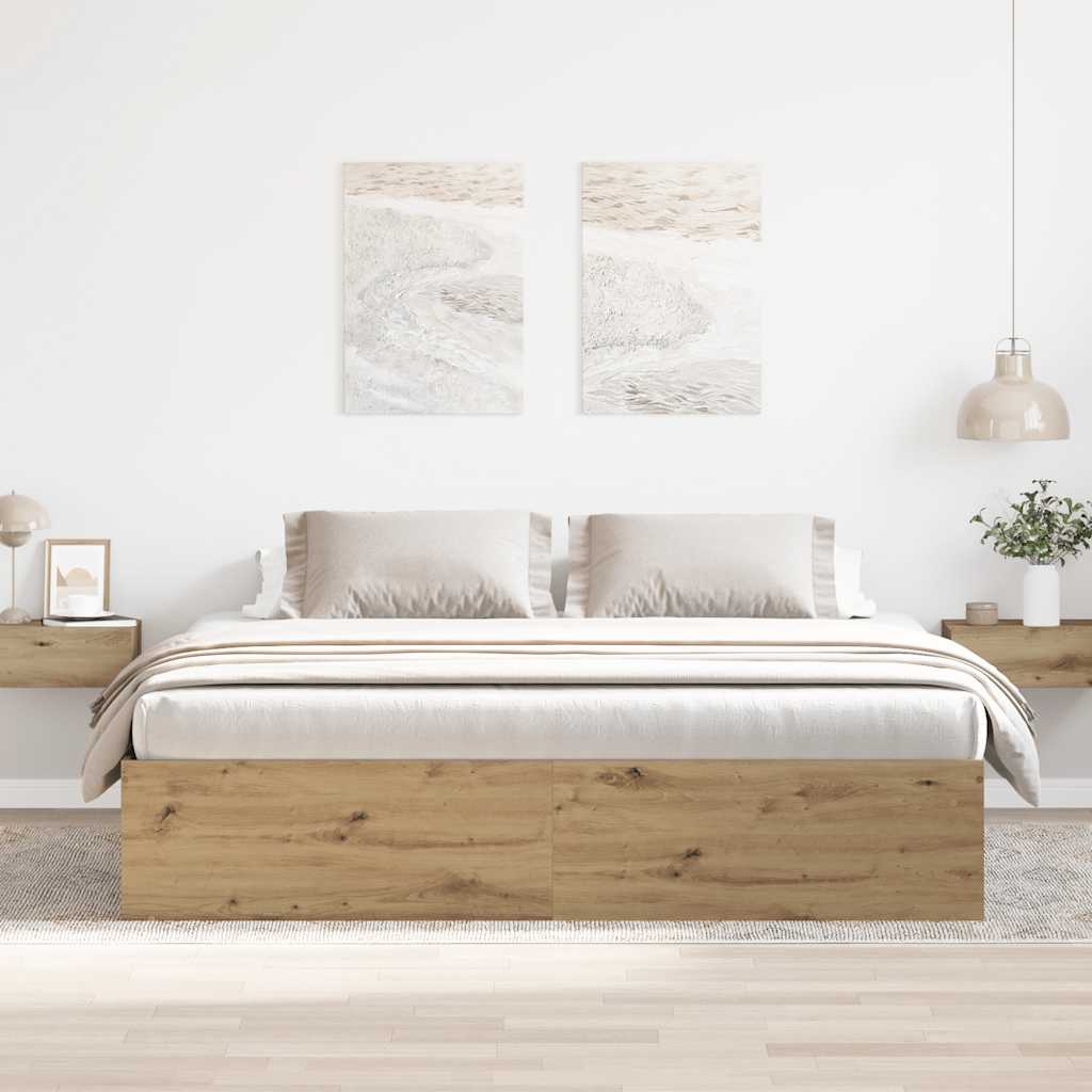 Bettgestell ohne Matratze Artisan-Eiche 180x200cm Holzwerkstoff