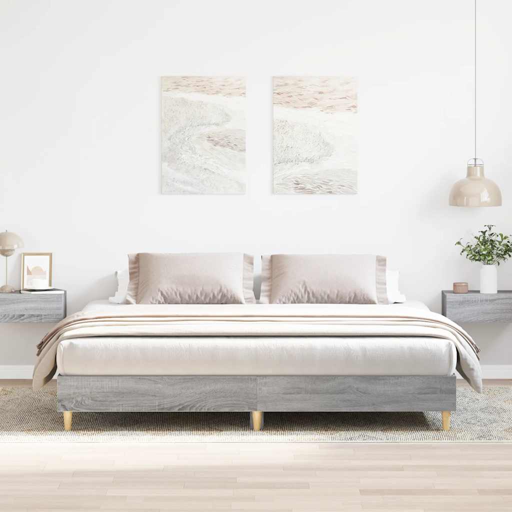 Bettgestell ohne Matratze Grau Sonoma 180x200 cm Holzwerkstoff
