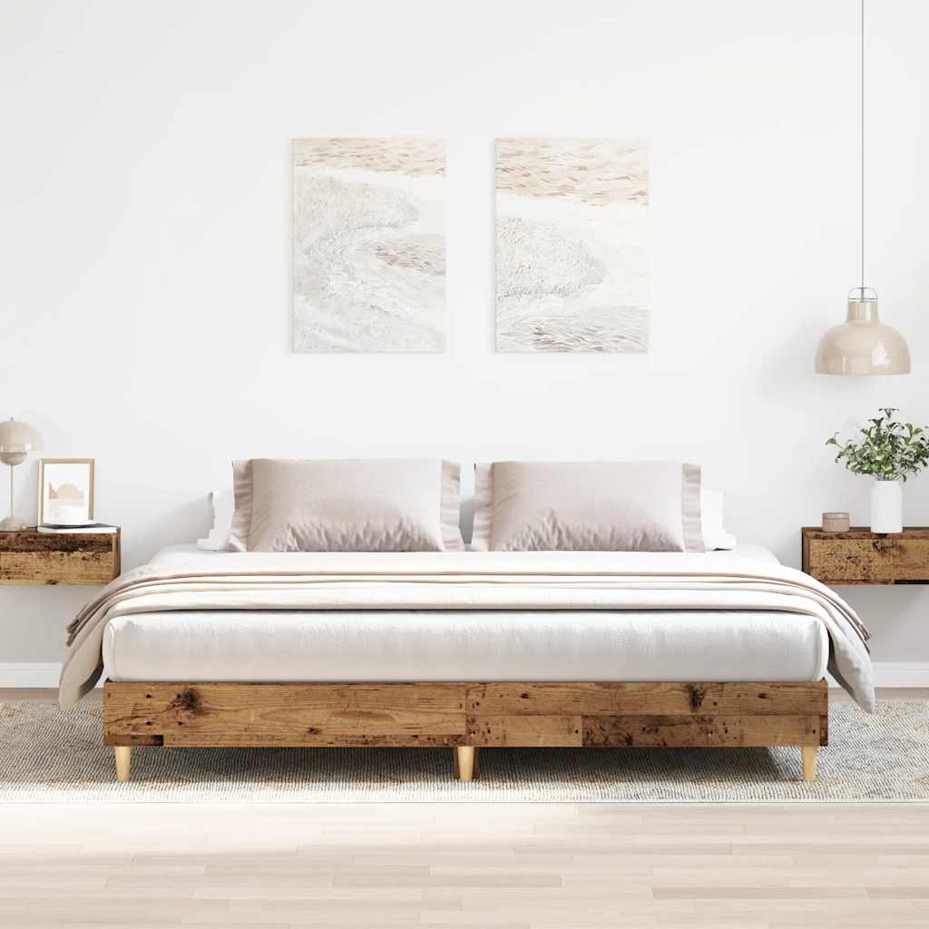 Bettgestell ohne Matratze Altholz-Optik 180x200cm Holzwerkstoff
