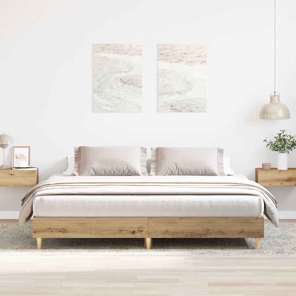 Bettgestell ohne Matratze Artisan-Eiche 180x200cm Holzwerkstoff