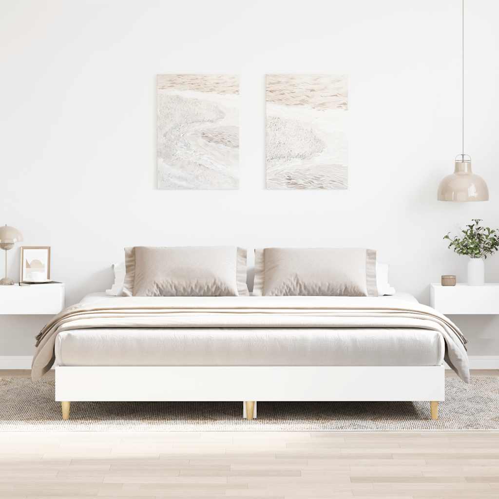 Bettgestell ohne Matratze Weiß 160x200 cm Holzwerkstoff