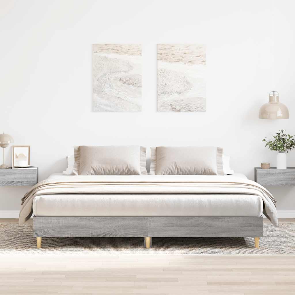Bettgestell ohne Matratze Grau Sonoma 160x200 cm Holzwerkstoff