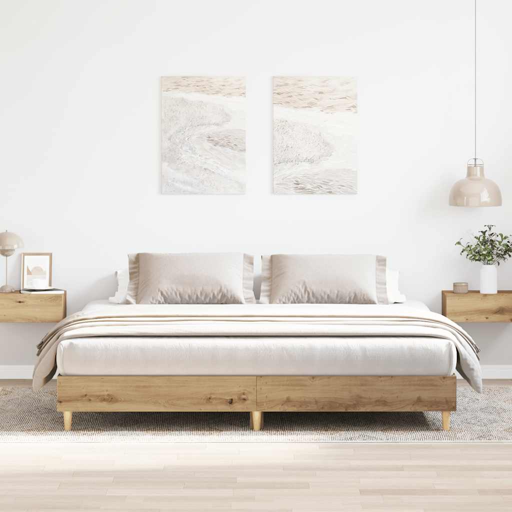Bettgestell ohne Matratze Artisan-Eiche 160x200cm Holzwerkstoff