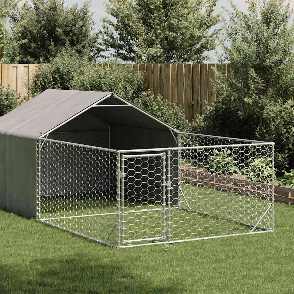 Outdoor-Hundezwinger mit Auslauf 5x2x1,5 m Verzinkter Stahl