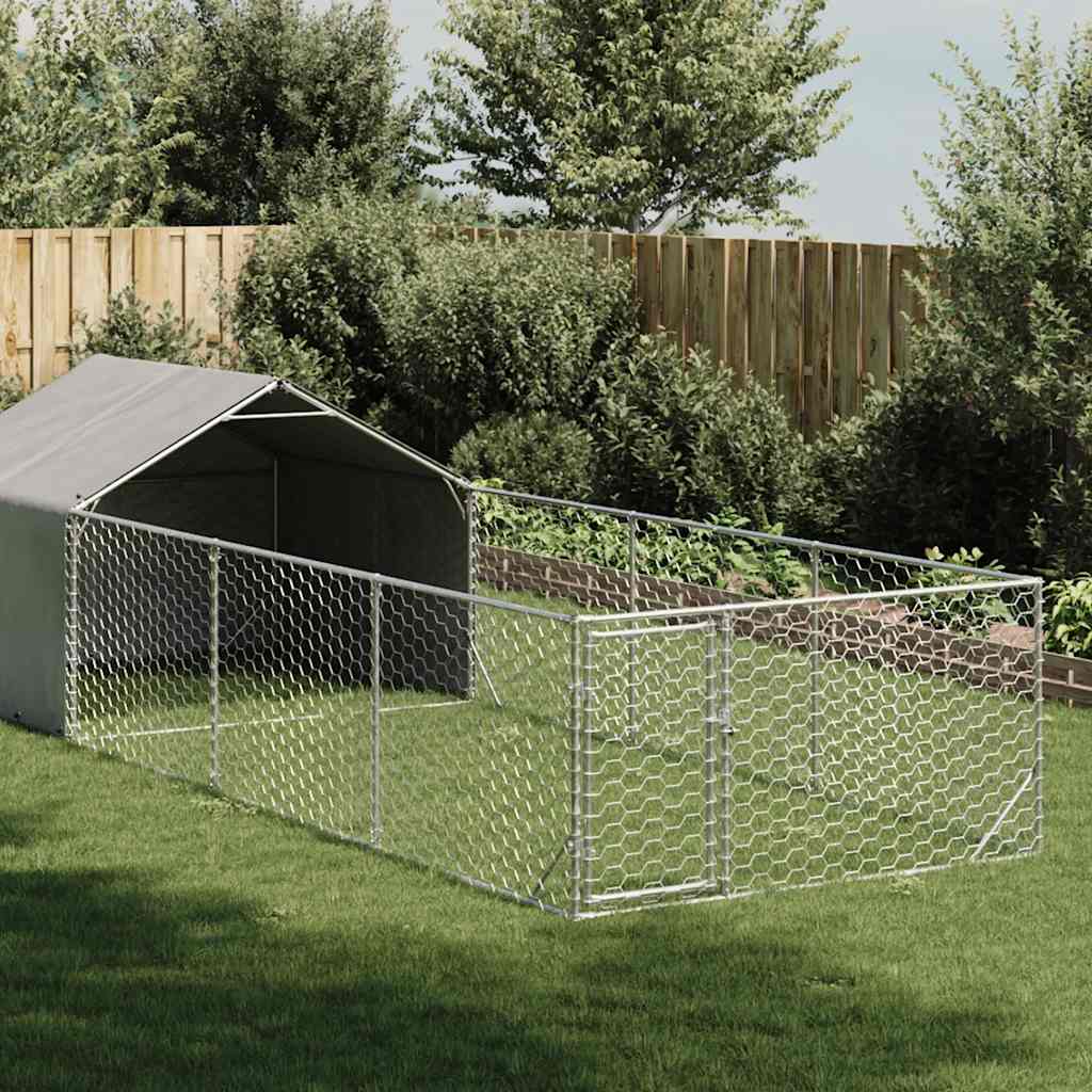 Outdoor-Hundezwinger mit Auslauf 6x2x1,5 m Verzinkter Stahl