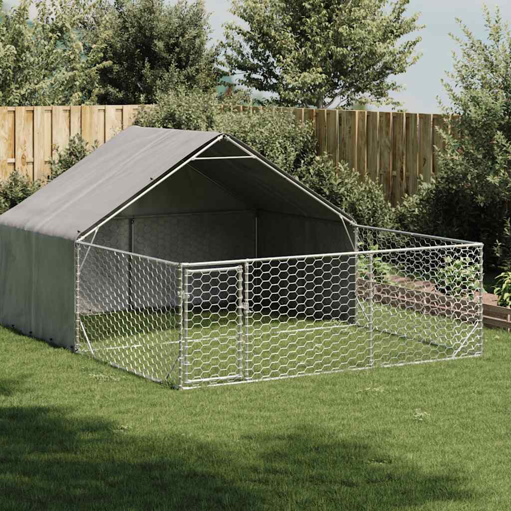 Outdoor-Hundezwinger mit Auslauf 4x3x1,9 m Verzinkter Stahl
