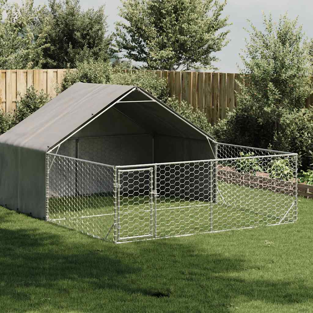 Outdoor-Hundezwinger mit Auslauf 5x3x1,9 m Verzinkter Stahl