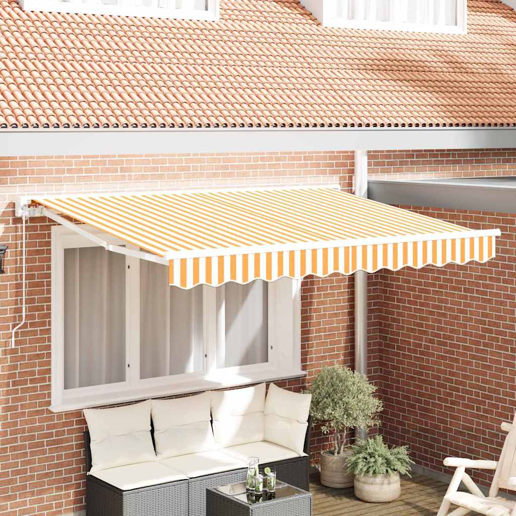 Markisenersatzstoff Gelb und Weiß 330 x 195 cm Polyester