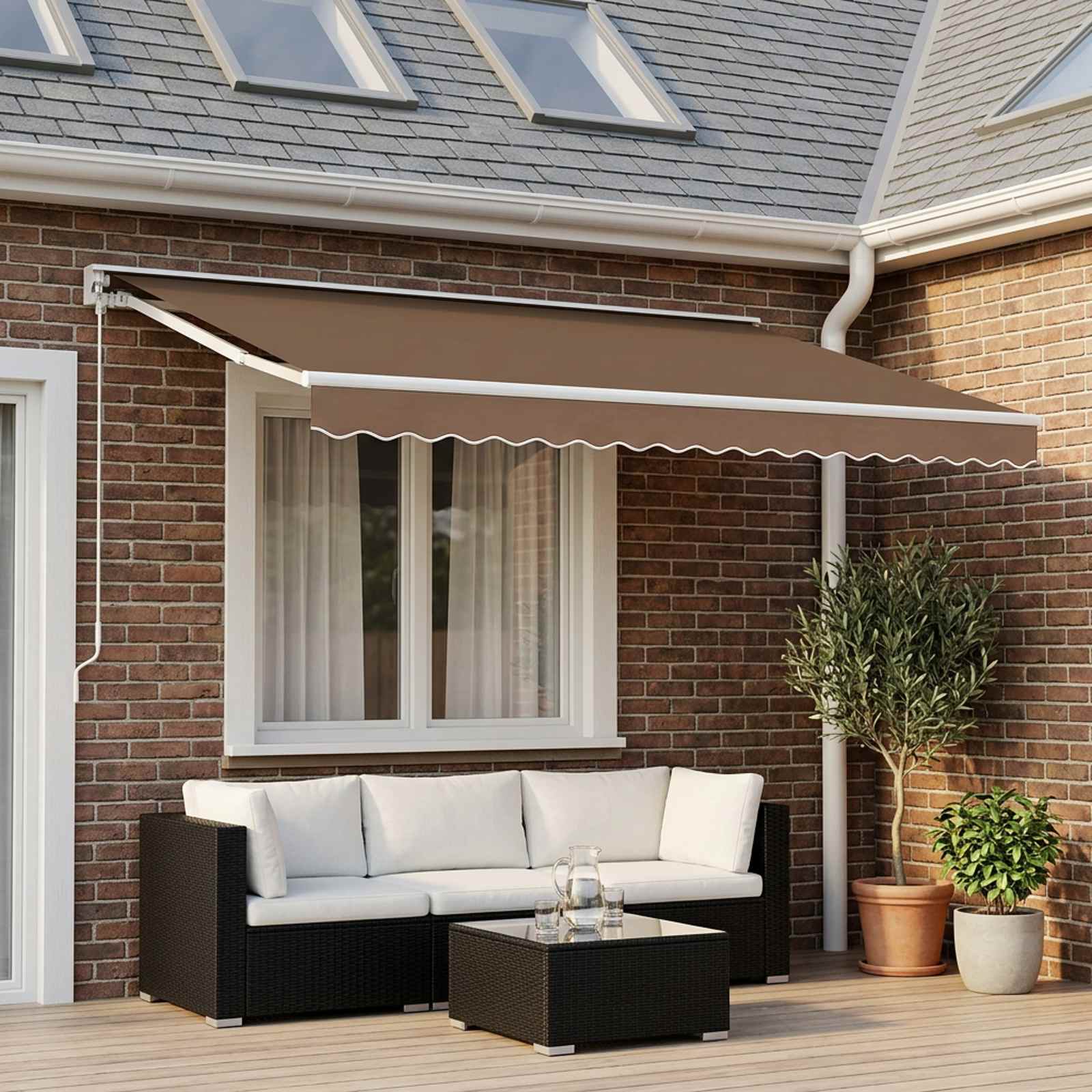 Markisenschürzen-Ersatz Beige 480 x 20 cm Polyester