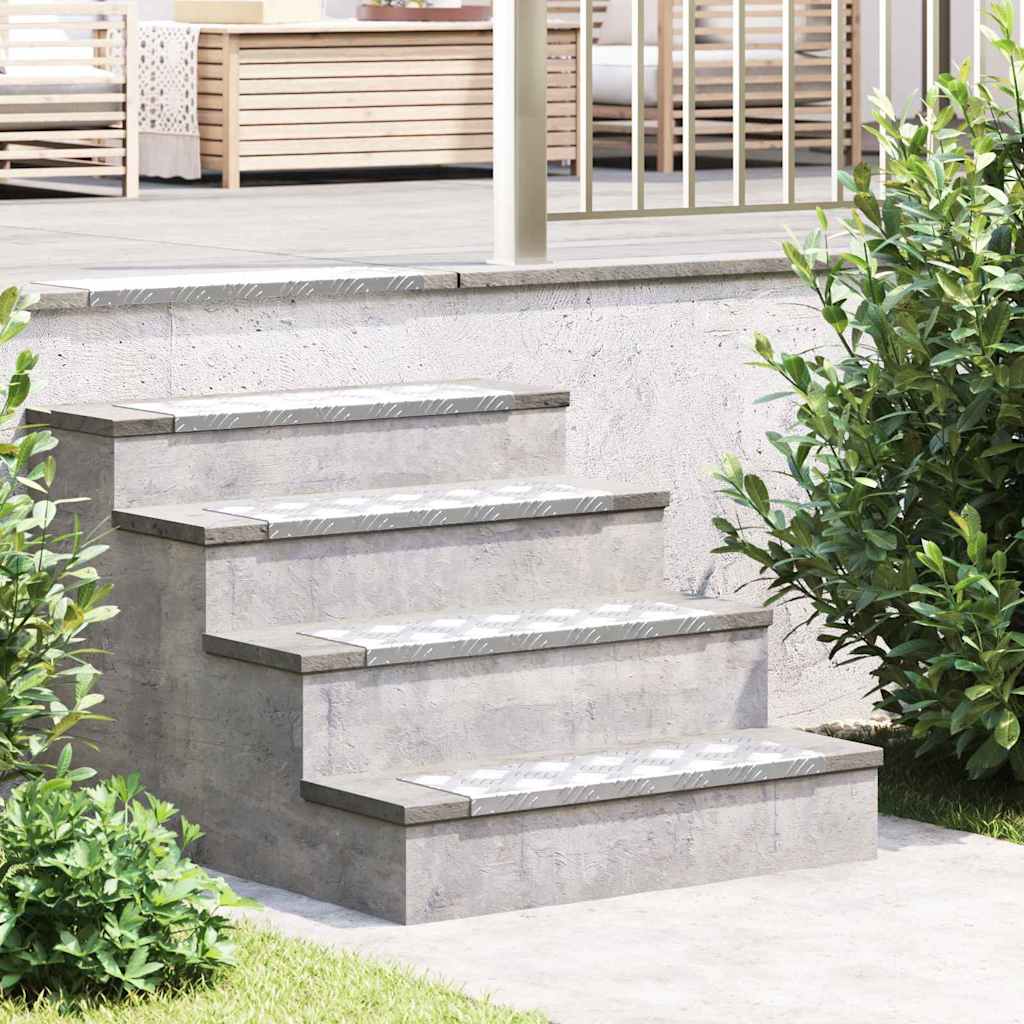 Treppe Tritt 10 stk. 60 x 18 x 2,5 cm Silber Aluminium