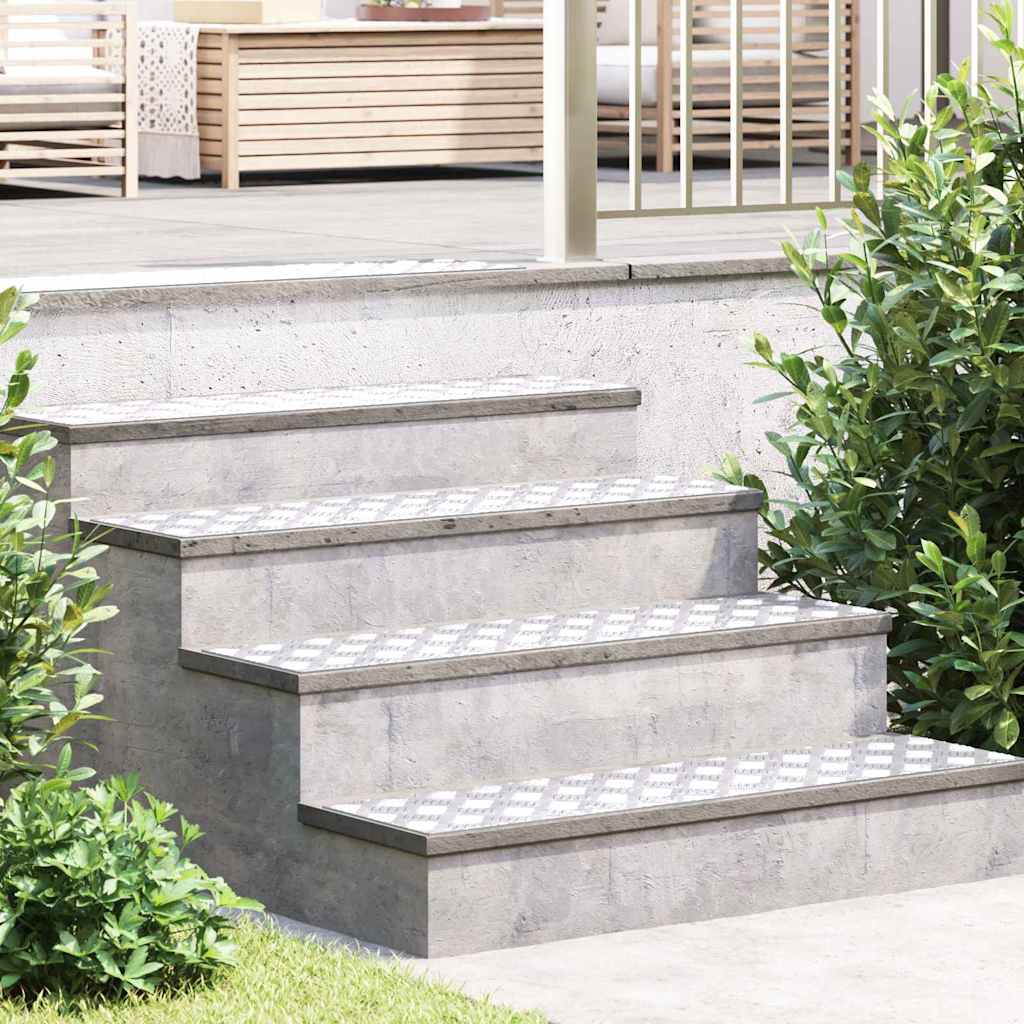 Treppe Tritt 2 stk. 100 x 25 cm Silber Aluminium Rechtwinklig