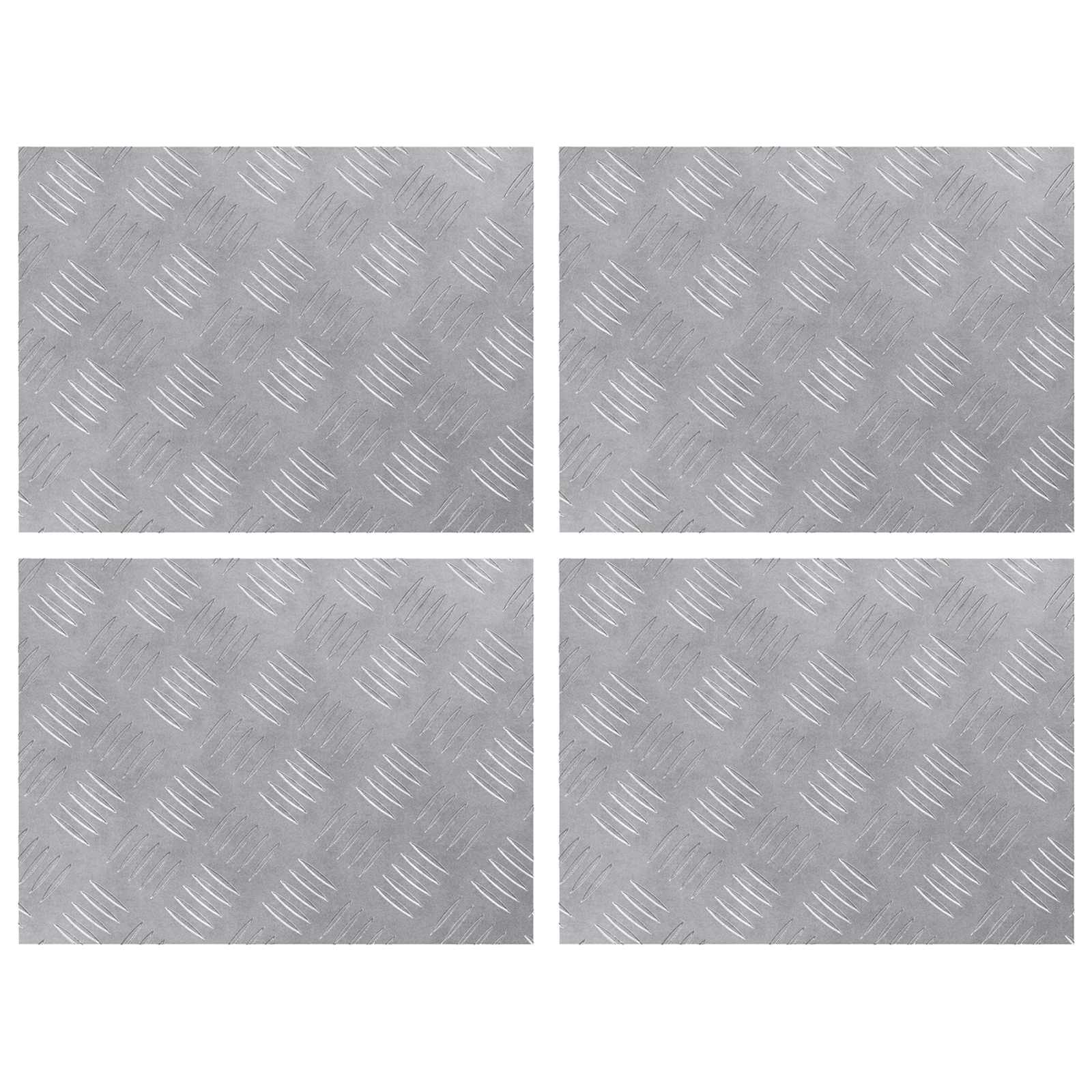 Treppe Tritt 4 stk. 40 x 30 cm Silber Aluminium Rechtwinklig