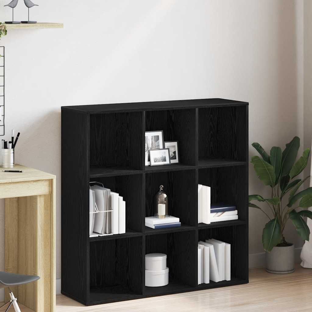 Bücherregal Eiche Schwarz 98x29x97,5 cm Holzwerkstoff