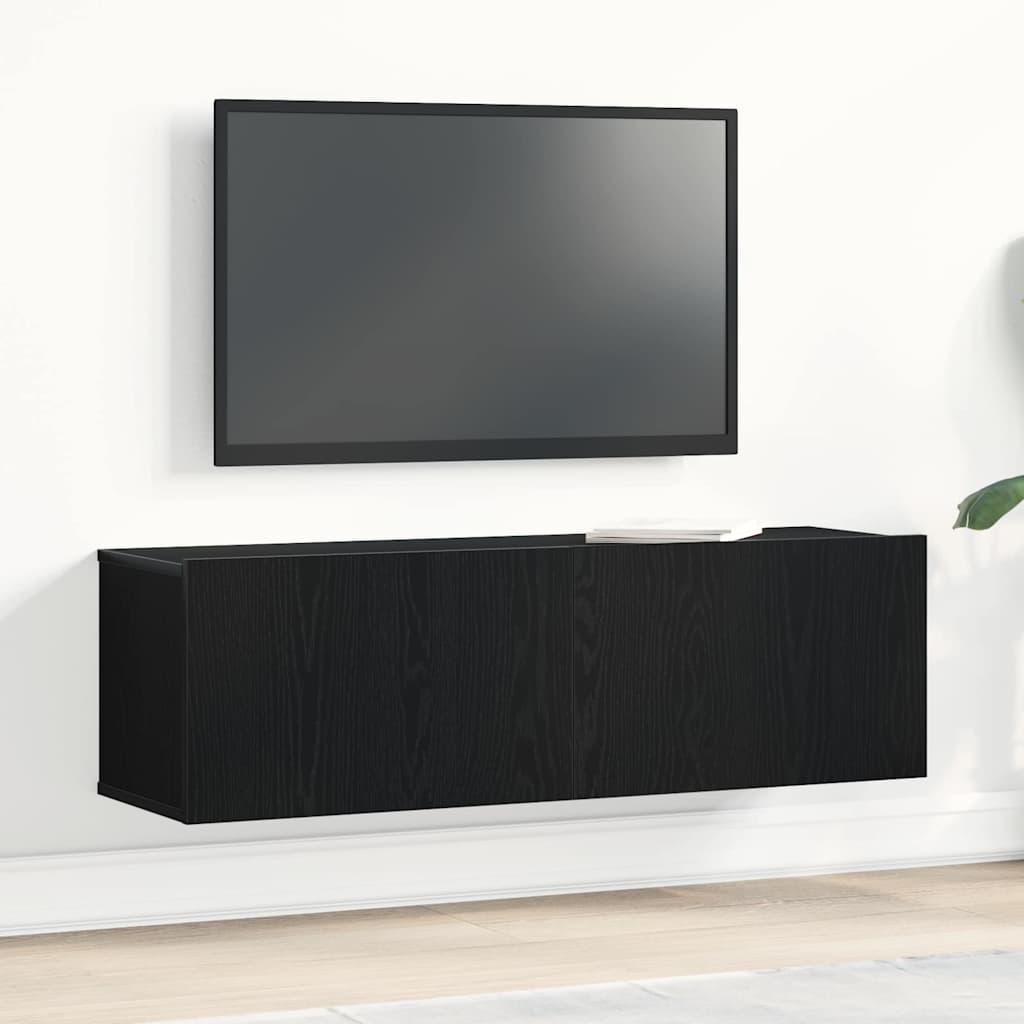 TV-Schränk 100 x 30 x 30 cm Schwarz Eichen-Optik Holzwerkstoff