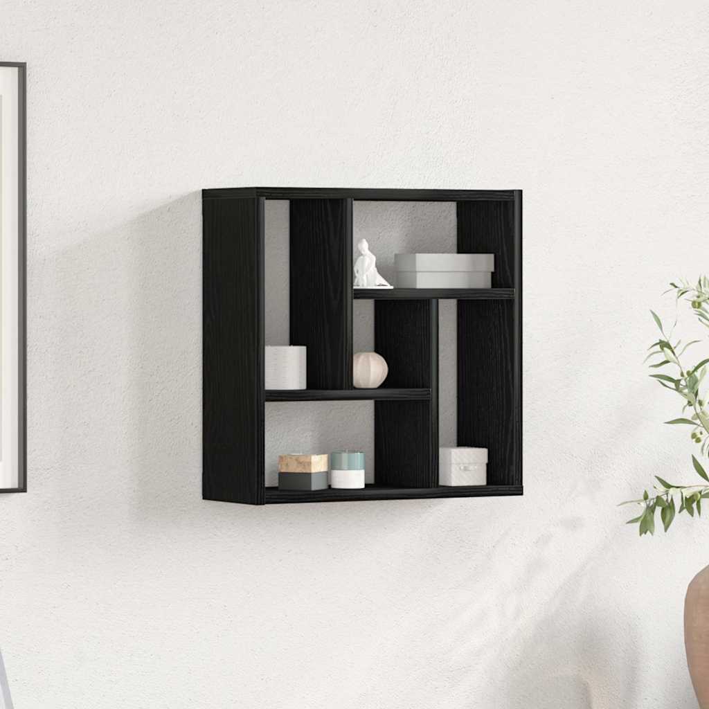 Wandregal Schwarz Eichen-Optik 45x16x45 cm Holzwerkstoff