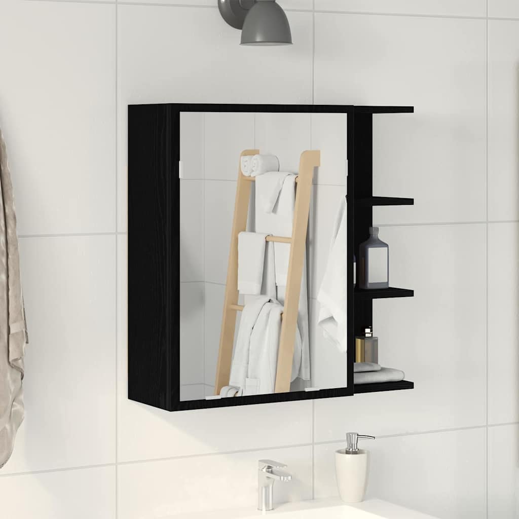Badezimmerspiegelschrank Schwarz Eichen-Optik