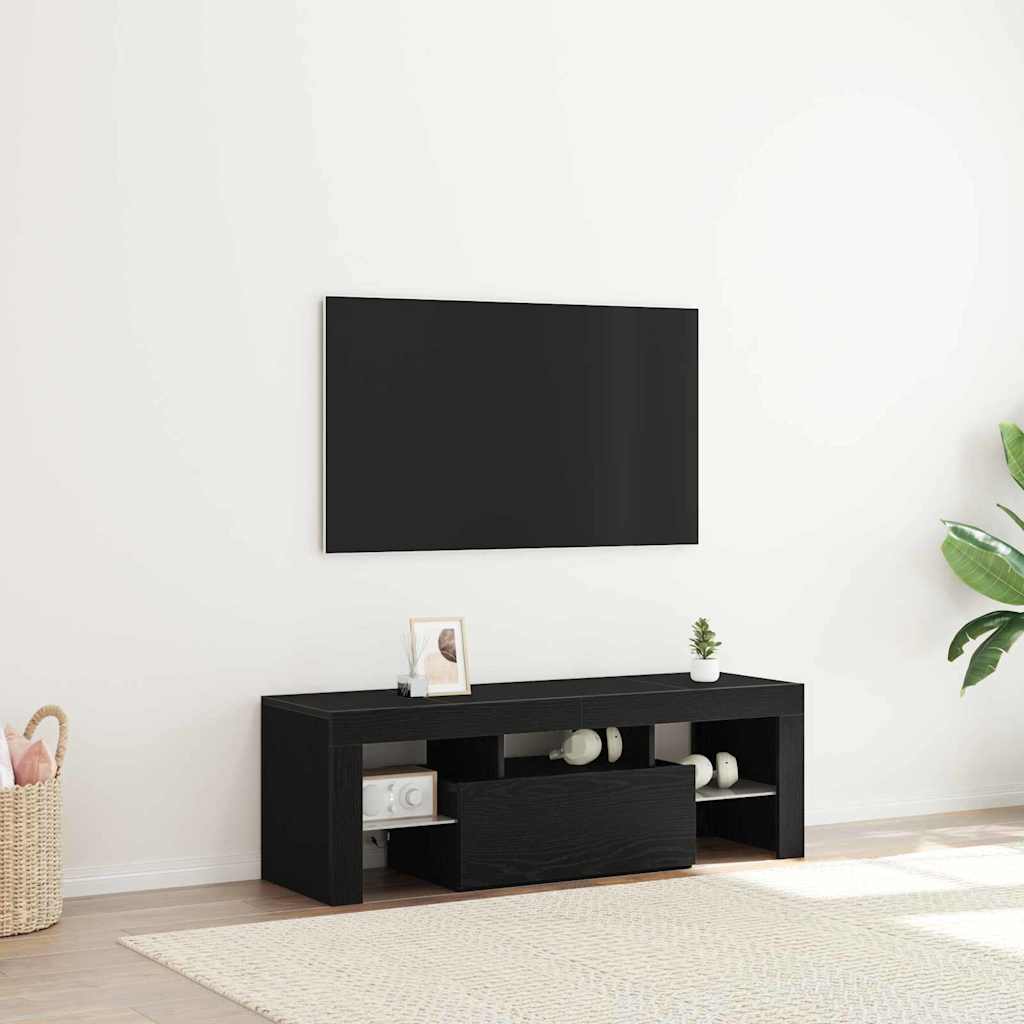 TV-Schränk 120 x 35 x 40 cm Schwarz Eichen-Optik Holzwerkstoff